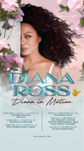 DIANA IN MOTION 🦋 Let’s embrace a new beginning, new opportunities, and new joy. A celebration of love, where we all come together as we begin 2026. More dates are being announced soon… dianaross.com #dianaross #dianainmotion #dianarossthankyou | Diana Ross