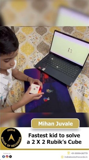 Solved 2x2 Rubik’s Cube in 4.25 Seconds! 🧩 6-Year-Old Mihan Sets Speed Record | IBR