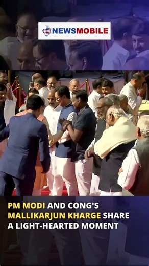 PM Modi and Cong's Mallikarjun Kharge share a light hearted moment