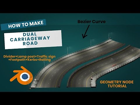 How to make Dual Carriageway Road in Geometry Node(Blender Tutorial)