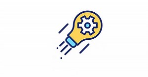 Animated Idea Icon with Gear for Innovation
