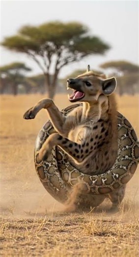 Python Constricts Hyena in a Brutal Split-Second Ambush😥😥🙀P1