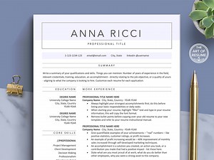Creative Resume Templates, Professional Resume CV With Cover Letter, Free Resume Code: RESUMEBODO - Etsy