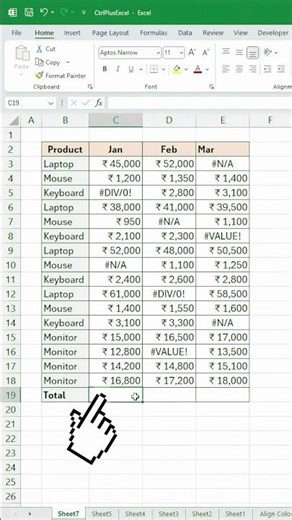 Fix SUM Error in Excel with AGGREGATE Formula
