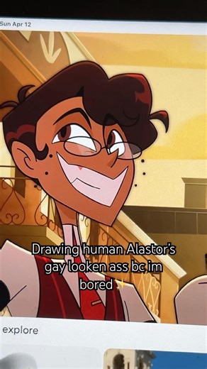 hu man Alastor✨ // #humanalastor #alastordrawing #art #hazbinhotel #traditionalart