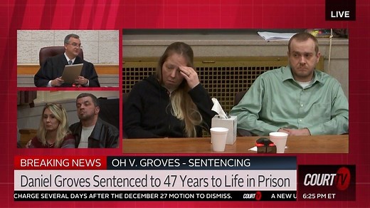 SENTENCING: Jessica Groves has been sentenced to life in prison for the murder of her 2-month-old son. Daniel Groves received a sentence of 47 years to life in prison. court.tv/live | COURT TV