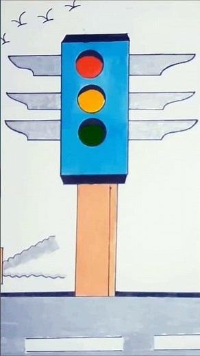 Traffic Light Drawing|Traffic Signal Drawing|How to Draw Traffic Light|Traffic Light #TrafficLight