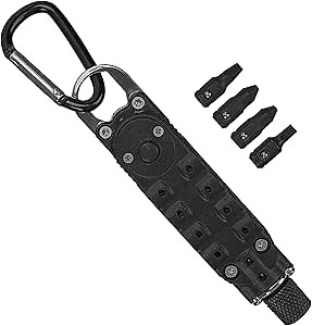 Keychain Phillips Screwdriver Multitool, Flat Screwdriver, and Nut Driver Hex Wrench Hand Tool for The Outdoors, Camping, and Portable Keychain