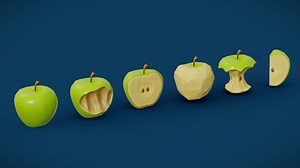 Green stylized apples - Download Free 3D model by Eleanie