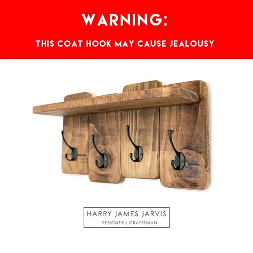 Handmade Rustic Coat Rack Shelf: Upcycled Wood With Matte Black Hooks - Etsy UK