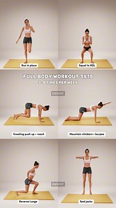 387K views · 1.2K reactions | Full-Body Workout! No Gym Needed — Just Strength & Sweat   3 Rounds | ⏱️ 15 Reps Each  Rest 30–45 sec Save it & tag someone to try it with!  #FullBodyWorkout #NoGymWorkout #StrengthTraining #HomeFitness #SweatSession | DEMIC | Facebook