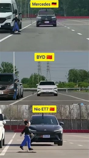 Mercedes vs BYD vs Nio ET7 — Ultimate AEB Brake Test! 🔥