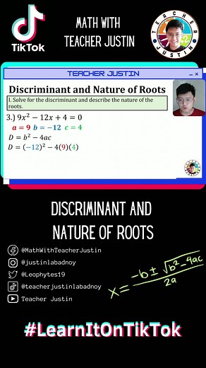 Understanding Discriminant and Nature of Roots in Quadratic Equations