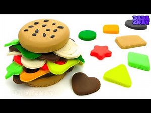 Учим цвета Плей До| Учим формы и фигуры|Макдональдз Гамбургер Кола|Геометрические фигуры