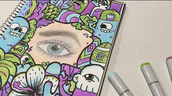 Ultimate Eye of the Doodle! 👁️🎨 (Copic Marker Explosion – Intense Detail & Satisfying Flow)