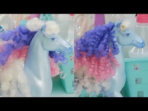 Untangling and Curling Matted Toy Horse Hair - Vintage 1980s Fashion Star Fillies - Tamara Makeover