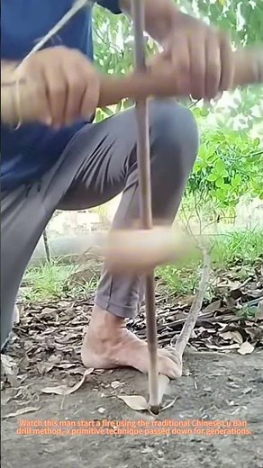 Ancient fire-making with a traditional hand drill!