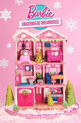 It’s the most festive time of the year! See your holiday dreams come true with this decorative #Barbie Gingerbread Dreamhouse. | Barbie