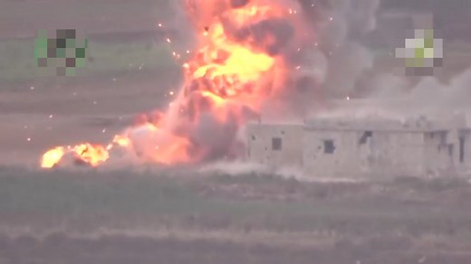 BMP步兵战车被陶式击中后剧烈殉爆（2015年）