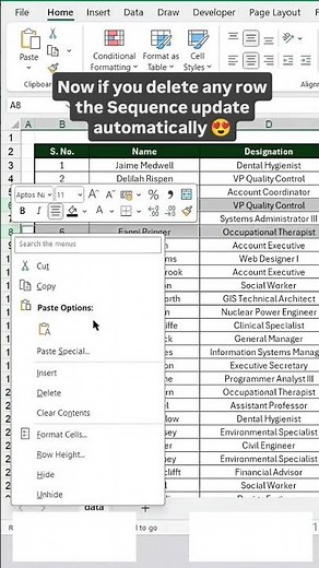 How to Smart Numbering Cells in Excel