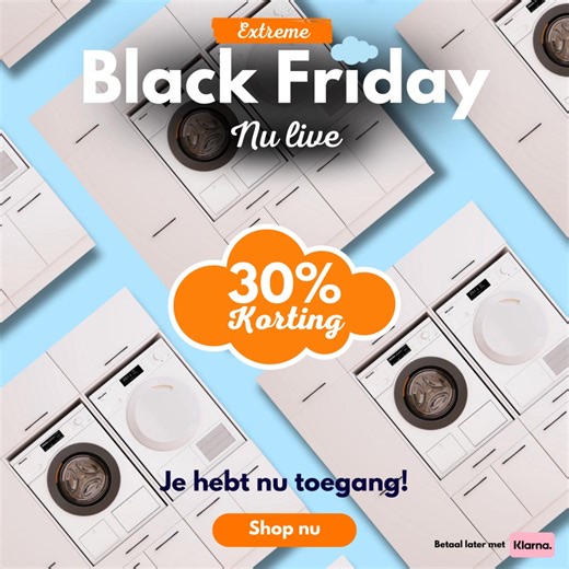 HET IS ZOVER: Black Friday Early Access is NU LIVE!🎉 We zijn eerder begonnen en jij hebt als eerste toegang. 30% korting op alle Wasdroom wasmachinekasten ✅ Profiteer nu van 30% korting met Early Access ✅ Betaal achteraf met Klarna of in 3 delen ✅ Al duizenden huishoudens gekozen voor Wasdroom ✅ Beoordeeld met 9.2/10 door tevreden klanten 👉 Je korting is al voor je ingevuld, tijd om je droom washok af te maken! | Wasdroom