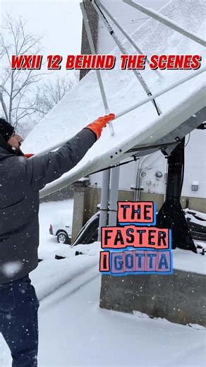Behind the scenes at WXII 12 News studios…thanks to WXII 12 Engineer Kevin Lipford for keep our satellite dishes clear! Join us for live updates now on tv and on wxii12.com/nowcast | WXII 12 Weather