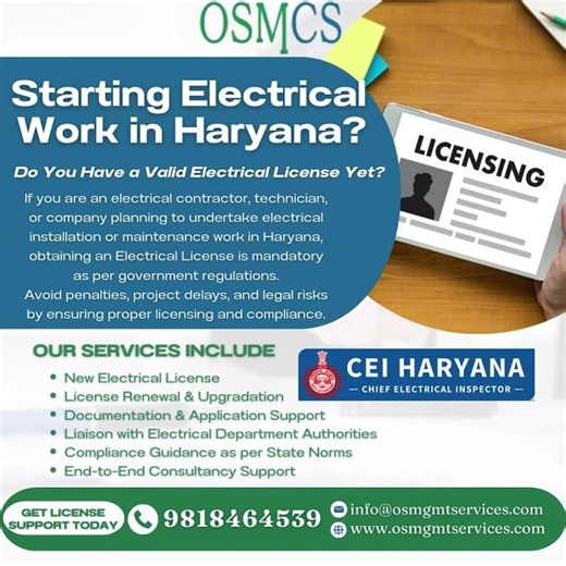 Starting Electrical Work in Haryana? Do You Have a Valid Electrical License Yet?