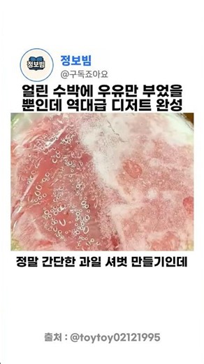 여름철 초간단 디저트! 숟가락 하나로 완성하는 수박 아이스크림 🍉