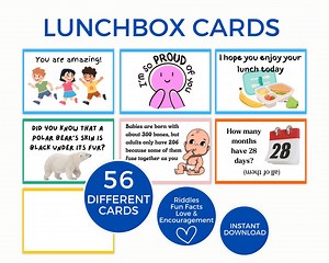 Lunch Box Notes for Kids, Lunchbox Notes, Words of Encouragement, Interesting Animal Facts, Fun Body Facts, Riddles for Kids - Etsy