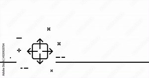 Zoom in arrows. Maximize, minimize, view, full screen, window, player, viewer, control buttons, scale. Technology concept. One line drawing animation. Motion design. Animated technology logo. Video 4K