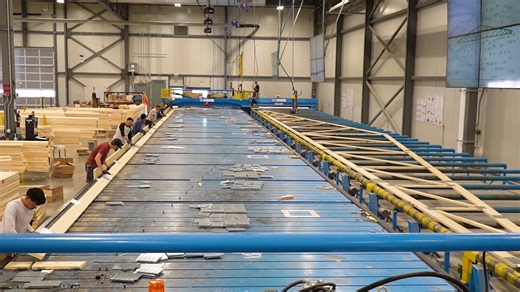 Blink and you'll miss it! In just one day, our team manufactured 43 massive 124-ft trusses for a project in Eastern Alberta. Structural Truss takes pride in manufacturing trusses for your projects exact specifications, making on-site installation efficient and stress-free. | Structural Truss Systems