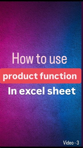 ⚡ Quick Tech Bytes & MCQs 🧠 | How to use PRODUCT FUNCTION in excel sheet #reels #excelintelugu #ExcelTips #excel #viral how to make message box in excel excel formula... | Instagram