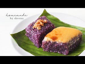 Ube Biko with Latik and Yema Toppings