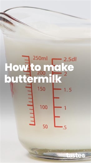 POV: you’re halfway through a recipe and realise you don’t have any buttermilk. Here’s how to make it from scratch with a few simple ingredients! For the recipe, Google 'Taste how to make buttermilk'. #buttermilk #bakinghacks #cookinghacks #cookinghack #buttermilkscones #buttermilkpancakes | Taste.com.au