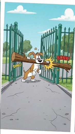 Funny Dog Fails to Fit Through the Gate! 😂 | Cute Cartoon Short