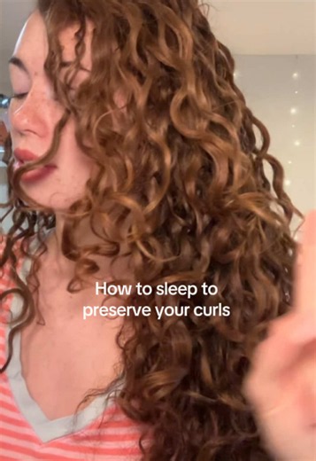This is how you get multiple days out of one washl! This is so comfortableee I love having all my hair out of my face to sleep. I keep all my favs like this scrunchie/bonnet combo linked in my bio💤😴 #curlyhairtips #sleepcurls #curlyhairtutorial #curlyhaircare #curlyhairroutine