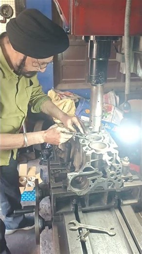 # Engine Bore Process | Full Engine Overhaul 🛠️Cylinder boring machine work.#@