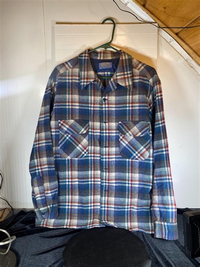 Vintage 1970s Pendleton Wool Board Shirt Flannel Plaid Button Down, Women's XL, Made in USA - Etsy