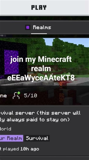 join my Minecraft bedrock realm #minecraft #realms