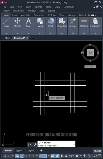 Erase Command in AutoCAD #autocad #bim #software #cadcam #tutorial #coding #civil #cadd #3d #2d #be