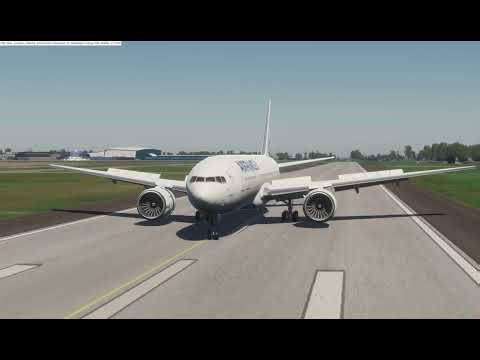 HDR Flightgear 777-200 landing at Dublin on Runway 28L