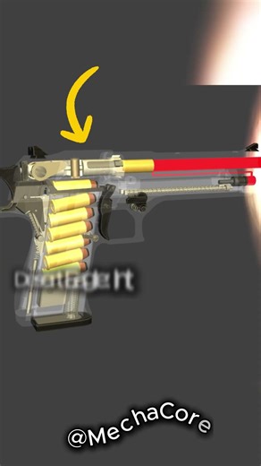 Desert Eagle Firing Cycle Breakdown #shorts #guns #howitworks