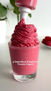 550K views · 4.7K reactions | 4-ingredient Raspberry Frozen Yogurt勺 This froyo is so creamy and refreshing More recipes in my Ebook which has 100 healthy & easy recipes, link in my profile殺 #frozenyogurt #easydessert #summerdessert #easydesserts #easyrecipes #dessertideas | Fitfoodieselma | Facebook