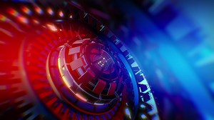 Vibrant High-tech futuristic machine animated background