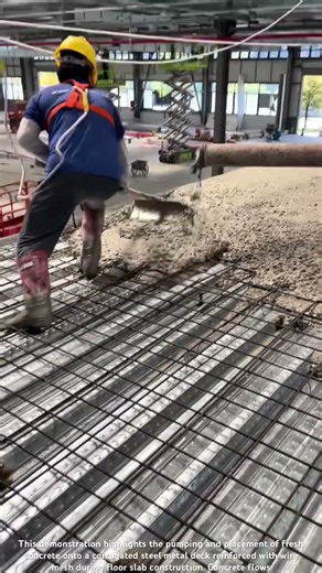 🏗️⚙️ High-Volume Concrete Pumping for Metal Deck Slab Construction