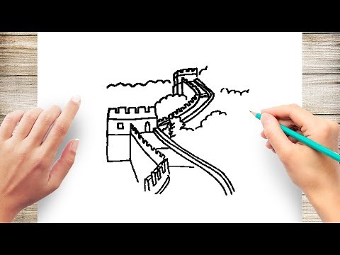 How to Draw Great Wall of China Step by Step