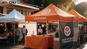 Custom Canopy Tent 10x10 with Logo, Personalized Pop Up Food Vendor Tent for Business Trade Show Events, Customize 10x10 Commercial Advertising Tents with Nano-Grade Water Repellent Heavy Duty