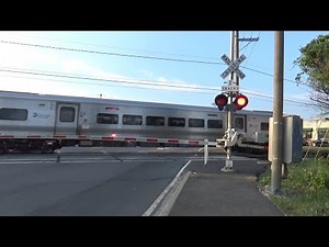 Two Speeding LIRR M7s to and From Grand Central Meet at Commack Rd Railroad Crossing - Deer Park, NY
