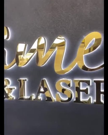 Custom 3D LED Backlit Business Sign, Stainless Steel Logo, Storefront Signage