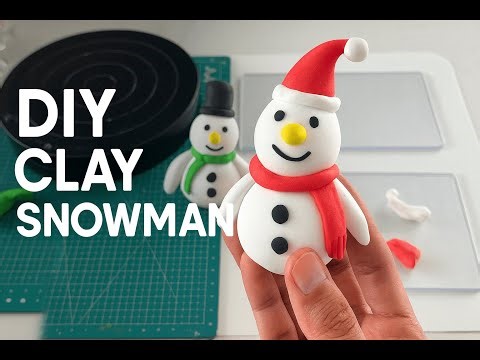 Clay Snowman - How to clay a snowman with santa hat - DIY Snowman Noel Gift | Thien Art & Craft